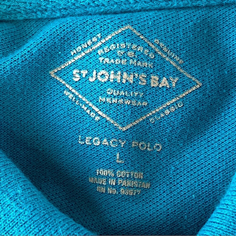 St. John's Bay Blue Polo Shirt - Picture 3 of 5